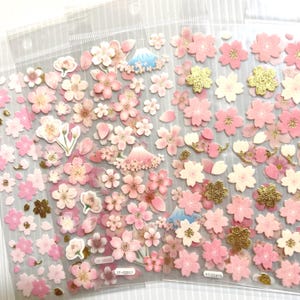 Autocollant en feutre fleurs de cerisier Sakura, fleurs printanières, agenda floral, décoration, scrapbooking, tenue d'un journal