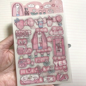 4 vellen roze stickerspakket voedselsticker woorden planner decor schattig scrapbooking