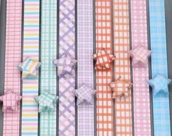 Souhaits porte-bonheur en papier à rayures et à carreaux en origami Artisanat de fête en papier Décoration DIY Cadeau d'anniversaire