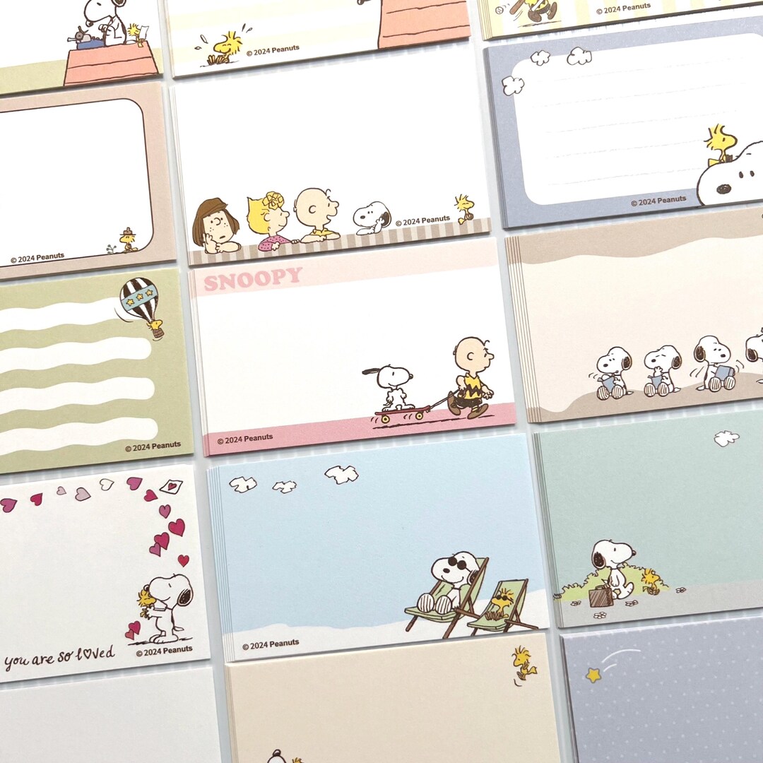 108 Sheets Peanuts Snoopy Memo Set Dog Lovers Memo Card Friend Penpal ...