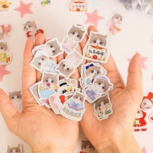 50 Stück Katze Aufkleber Pack Tier Kitty Kätzchen niedlich Haustier Planer Dekor Miau Kawaii Aufkleber Journaling Scrapbooking