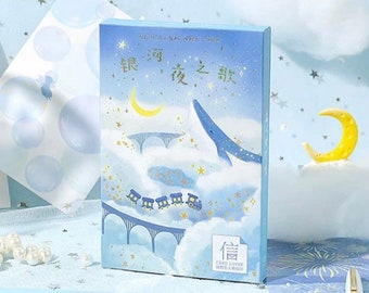 30pcs Blue Postcards Whale Postcard Set Animal Sky Ocean Friends Greeting Message Penpal Happy Mail