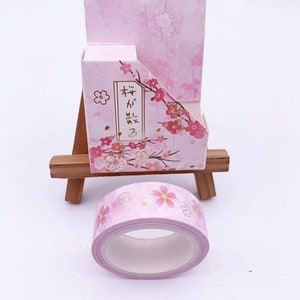 Washi Tape Blume Washi Tape Sakura Goldfolie Planer Dekor Blumen Kirschblüten Scrapbooking Journaling