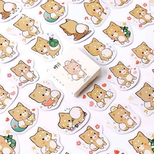 45 Stück Hund Aufkleber Pack Shiba Inu Planer Dekor Deco Aufkleber Journaling Scrapbooking
