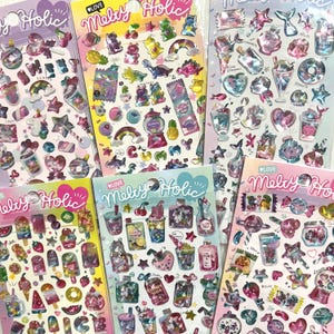 3D Sticker Süß Essen und Getränke Glänzend Scrapbooking Planer Dekor Journaling