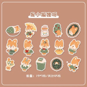 45pcs Animal Stickers Rabbit Sticker Cat Stickers Bear Fox - Etsy