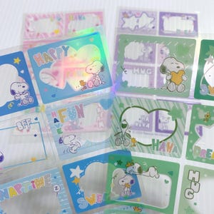 Peanuts Snoopy Stickers Cute Planner Decor Shiny Deco Sticker Frame Scrapbooking Journaling