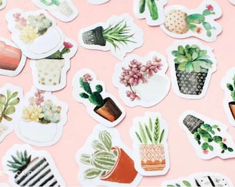 45pcs Cactus Stickers Pack Plants Succulent Planner Decor Deco Stickers Scrapbooking Journaling