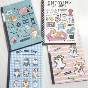 Shiba Inu Notebooks Grid Blank Journals Cute Stationery Student Writing Planner Back to School Dog Lovers Scrapbooking