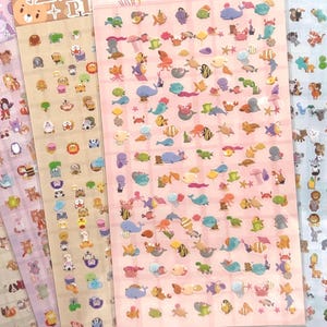 2 Bögen süsse Tier Sticker Set Deko Sticker Planer Decor Scrapbooking Journaling