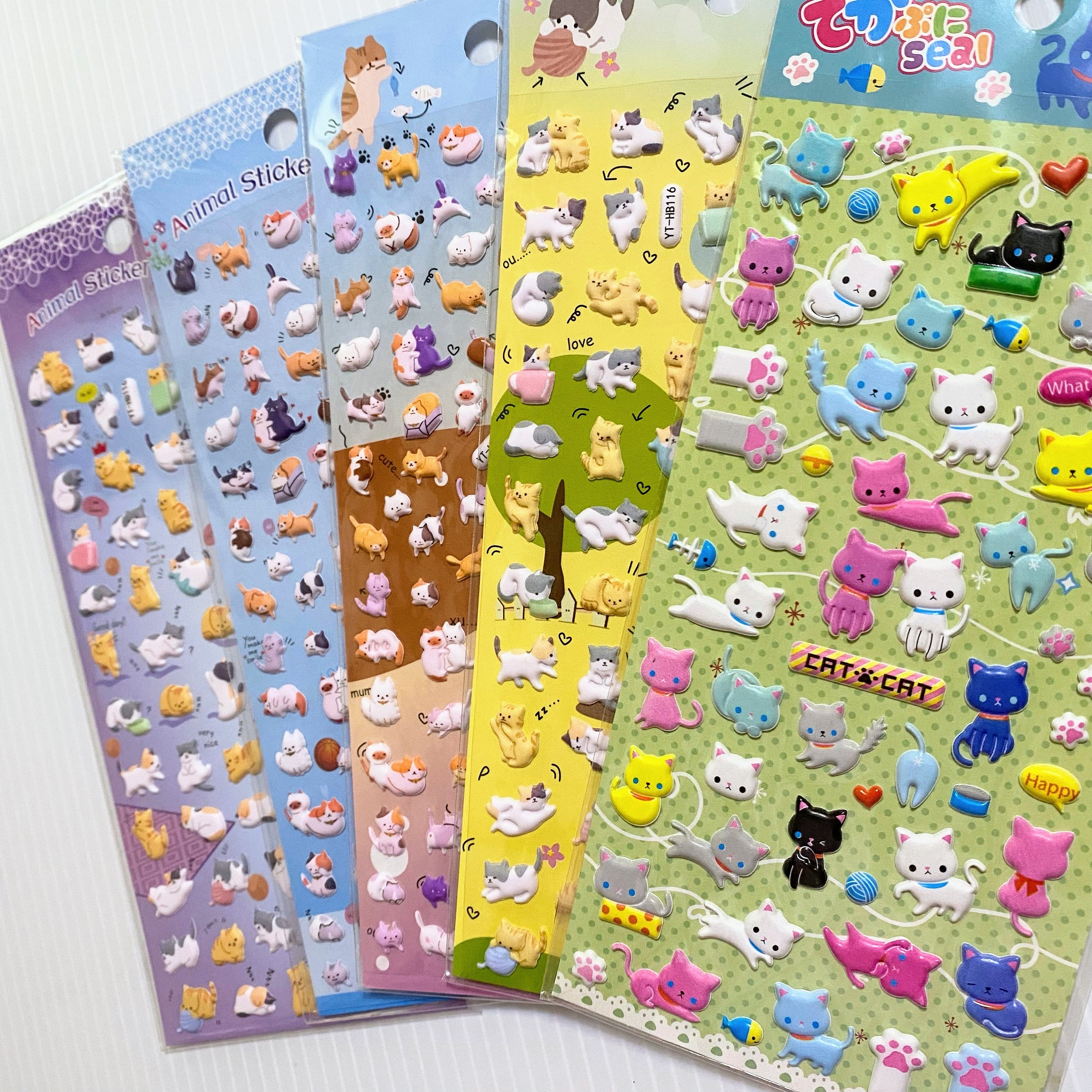 Novelty Cartoon Animals Snacks 3D Puffy Stickers Korean NEKONI Stationery  Diy Scrapbooking Sticker Adhesive Decor Art