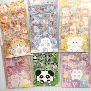 4 Bögen Sticker Pack niedlich Planer Dekor Scrapbooking Journaling Deco Aufkleber