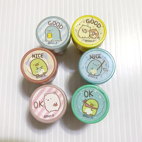 Sumikko Gurashi Stamp Set Cute Self Inked Stamp Teachers Reward Stamp Planner Decor Journaling Schedule Scrapbooking Deco Gifts for Her