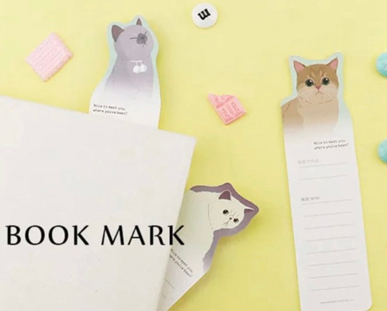 FREE SHIPPING 30pcs Cat Bookmarks Set Kitten Bookmarks Cute Etsy