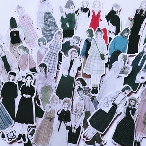 Paquete de 43 pegatinas para niñas, mujeres, personas, planificador, decoración, amigas, álbumes de recortes, diario, pegatinas decorativas