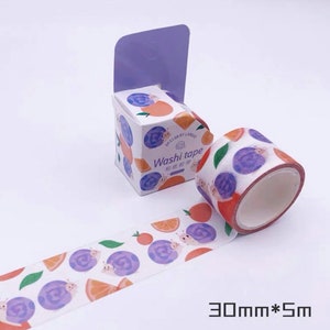 Fita washi de caracol, fitas adesivas, animais, laranja, frutas, planejador de alimentos, decoração, fita decorativa, scrapbooking, diário