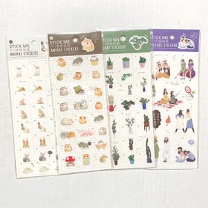 Hamster Aufkleber Kaninchen Aufkleber Mädchen Aufkleber Tier Planer Deko Stundenplan Freunde Aufkleber Pflanzen Botanische Kawaii Aufkleber