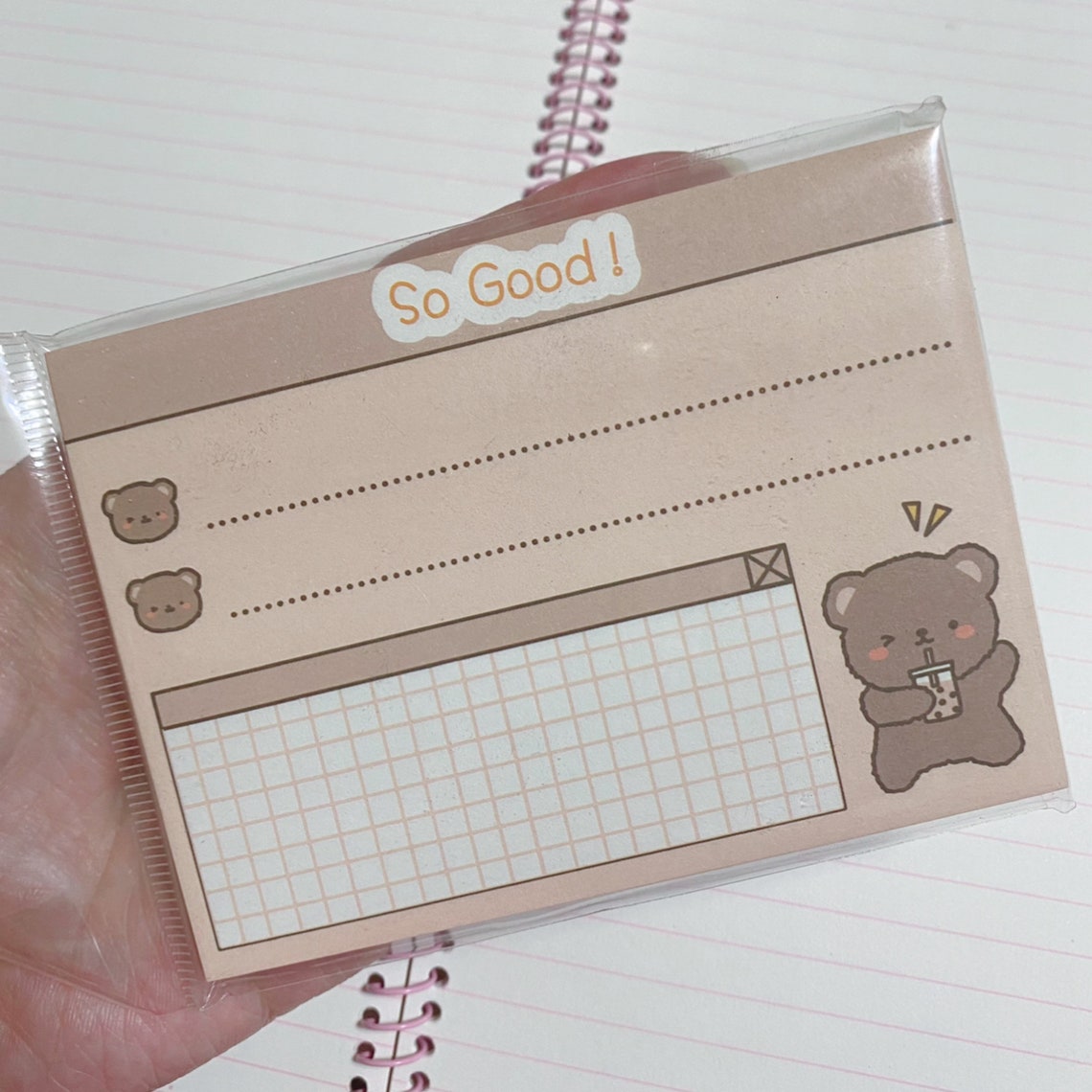 50 Sheets Teddy Bear Memo Pad Kawaii Memo Set Cute Message - Etsy