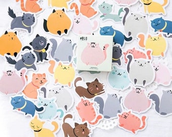 45pcs Cat Stickers Pack Kitty Gift for Cat Lover Planner Decor Deco Sticker Scrapbooking Journaling