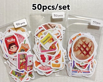 50pcs Dessert Sticker Pack Snacks Drinks Bread Donut Food Cute Planner Decor Journaling Scrapbook Ephemera