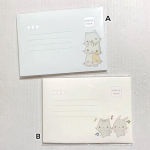 Juego de 10 sobres con diseño de gato y conejo, bonitos sobres, bloc de cartas de conejito, gatito, amigo por correspondencia, correo postal, amigos, correo feliz
