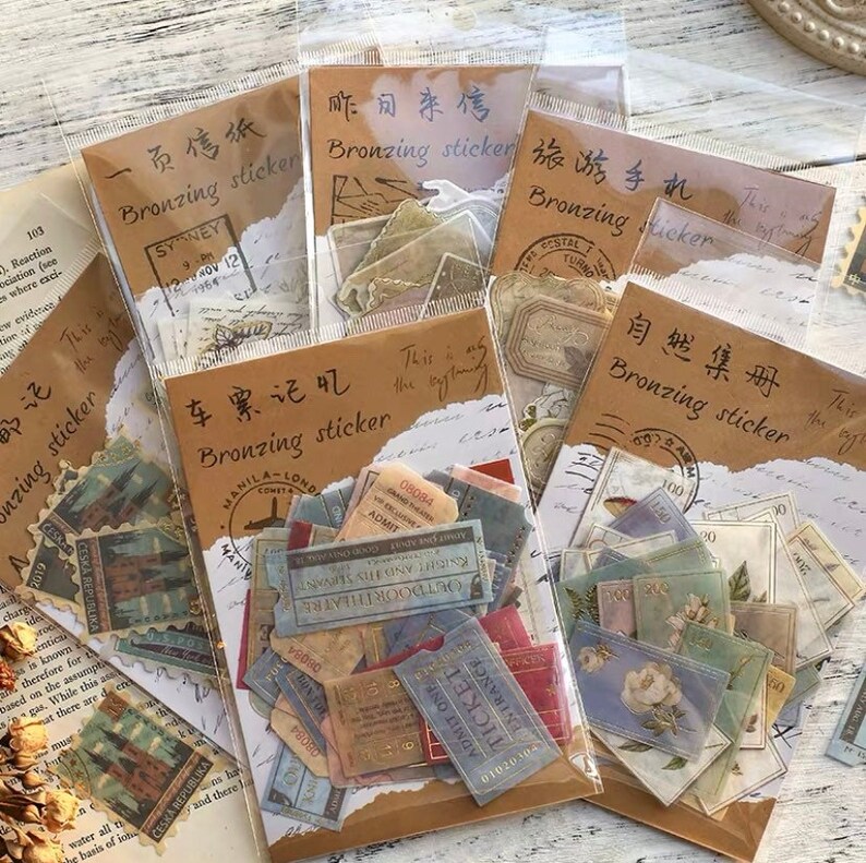 free shipping 40pcs ticket stickers retro sticker ticket stub etsy