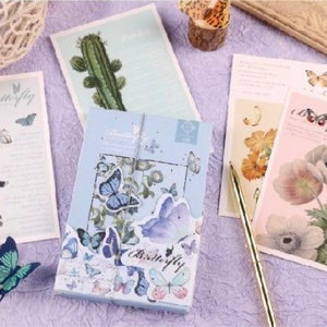 Conjunto de 30 cartões postais da natureza, plantas, flores, borboletas, florais, planejador, decoração, scrapbooking, itens efêmeros, diário