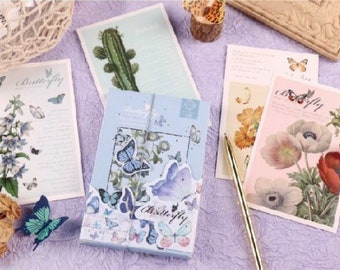 30pcs Nature Postcards Set Plants Flower Butterfly Floral Planner Decor Scrapbooking Ephemera Journaling