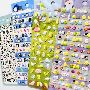 Sticker gonflé Stickers 3D Oiseau Pingouin Feuilleté Scrapbooking Journaling Mignon Agenda Décor