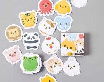 45pcs Animal Sticker Pack Panda Sticker Cat Sticker Dog Sticker Elephant Stickers Diary Stickers Planner Deco Scrapbook Decoration