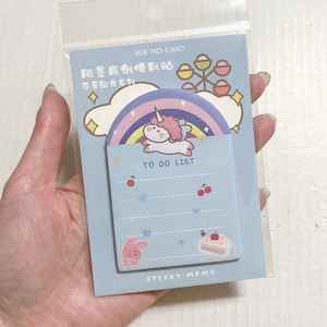 Leuke takenlijst checklist memo eenhoorn plaknotities kleine plaknotities dier kawaii plaknotitie planner memo journaling