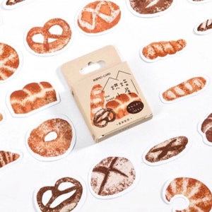 45pcs Bread Stickers Pack Food Planner Decor Journaling Deco Stickers Scrapbooking Bakery Breakfast