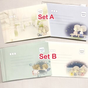 10pcs Cute Envelopes Set Friends Couple Letter Pad Penpal Snail Mail Happy Mail