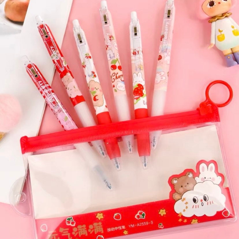 6 Stk. Kawaii Stifte Set Teddybär Hase Niedlich Journal | Etsy