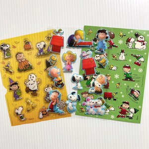 2 Stück Erdnüsse Aufkleber niedlich 3D Snoopy Aufkleber Blatt Planer Dekor Halloween Weihnachten Deko Aufkleber Scrapbooking Journaling