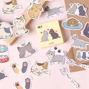 45 Stück Katze Aufkleber Pack Haustier Kitty Tier Journaling Planer Dekor Scrapbooking Deco Aufkleber