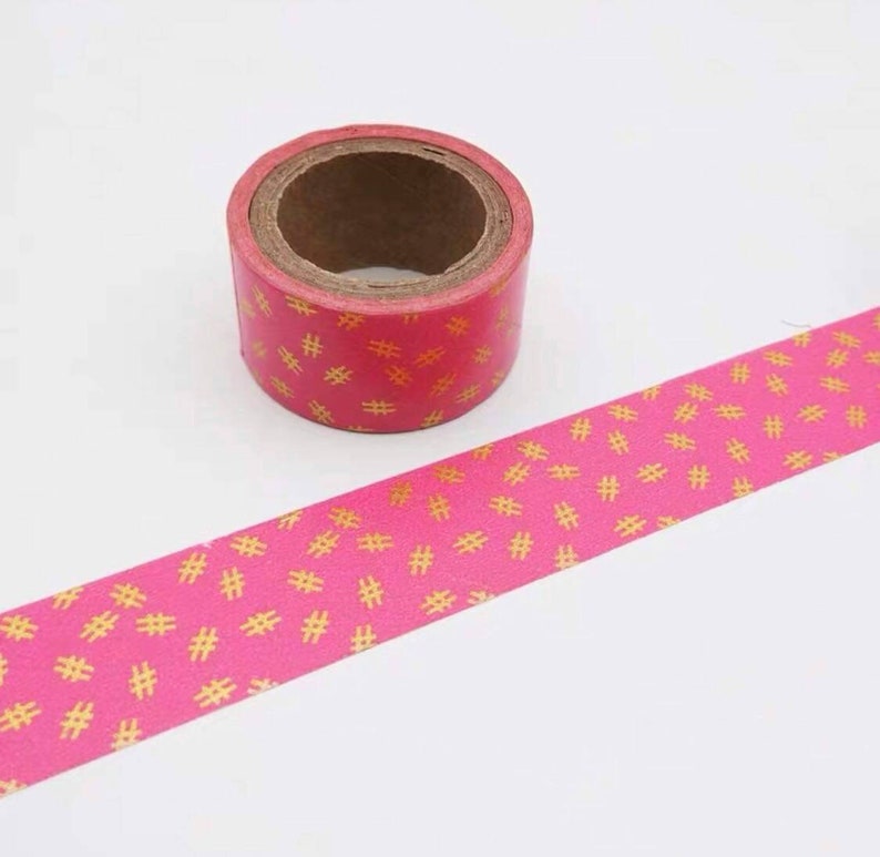 FREE SHIPPING Hashtag Washi Tape Gold Foil Washi Tape Deco Tapes Pink Washi
