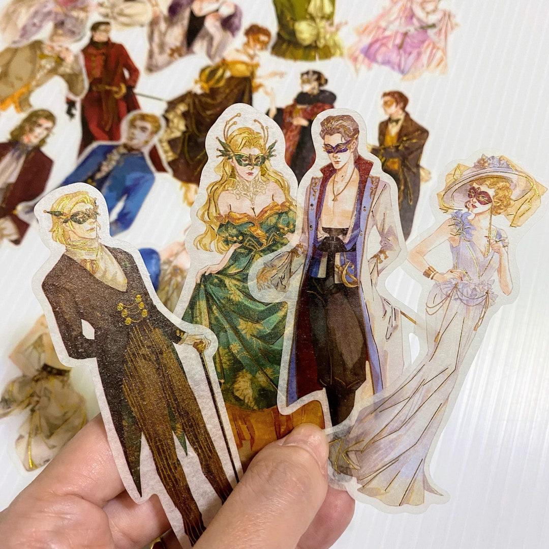 40pcs People Stickers Pack Man Woman Female Gold Foil Deco - Etsy