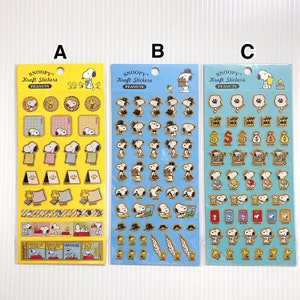 Peanuts Stickers Cute Snoopy Kraft Sticker Sheet Planner Decor Deco Sticker Scrapbooking Journaling