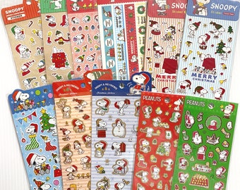 Peanuts Snoopy Stickers Christmas Holidays Gold Foil Sticker Sheet Planner Decor Deco Sticker Scrapbooking Journaling