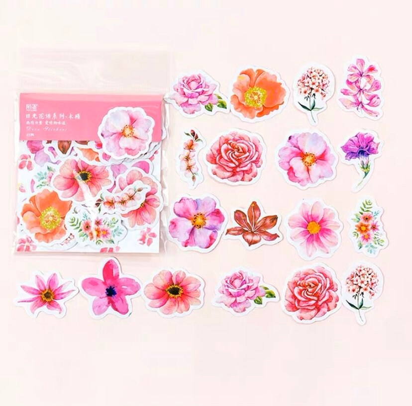 45pcs Flower Stickers Deco Stickers Floral Sticker Etsy