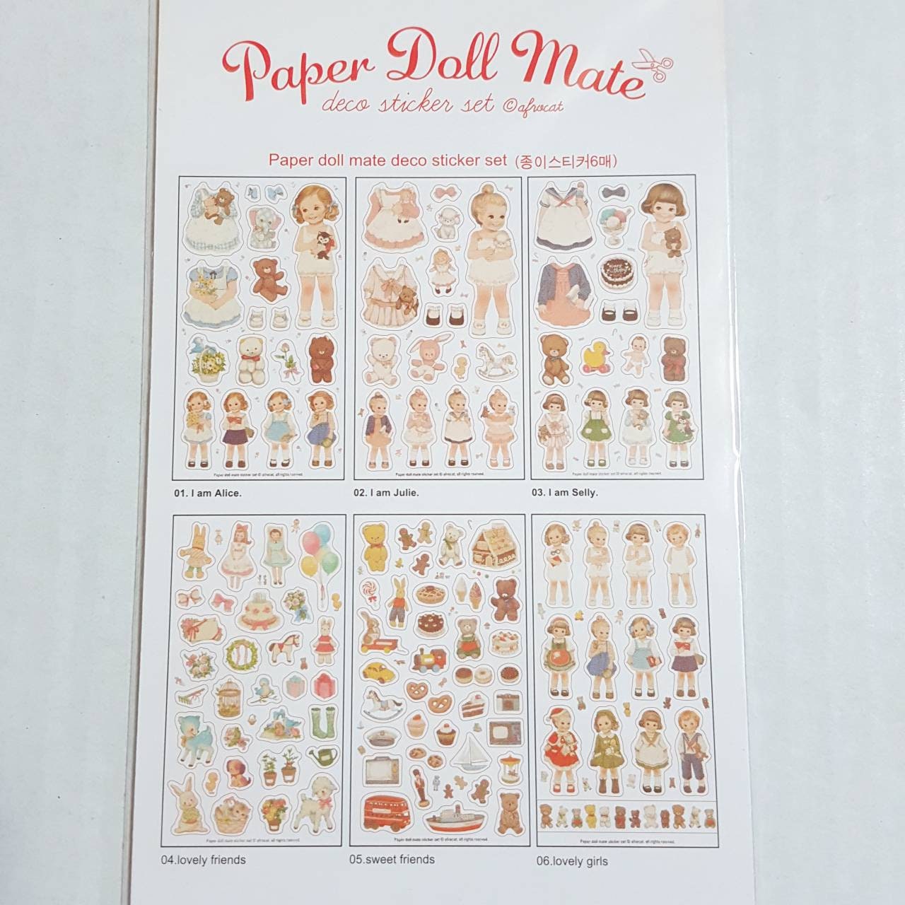 6 sheets Cute Doll Stickers Girl Stickers Kawaii Stickers Etsy