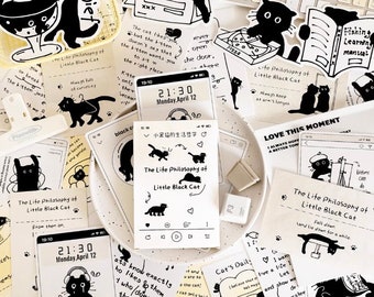 30pcs Black Cat Postcard Set Gift for Cat Lovers Oddshaped Postcards Animal Pet Kitty Friends Snail Mail Penpal Message Happy Mail