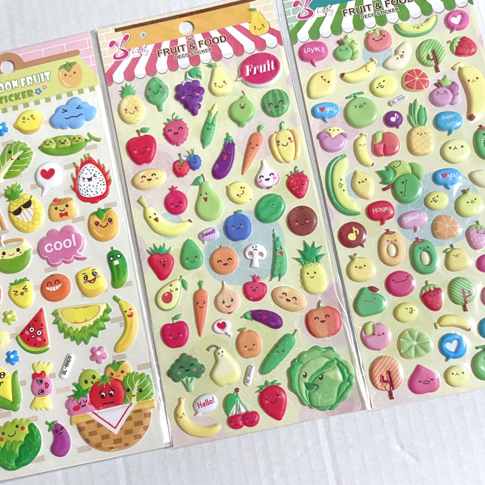 Food Sticker Puffy Stickers Vegetables Sticker Fruit Sticker Etsy