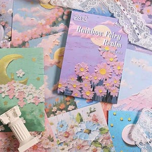 50 sheets Journal Ephemera Set Scrapbooking Deco Paper Set Prince Landscape Floral Art Sky Planner Decor