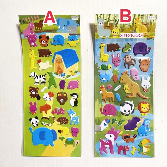 Tapir Malayan, Soft Fuzzy Stickers Set of 10 Stickers, Kids Gift, Sticky Patches T068 B50