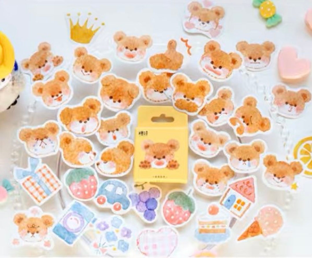 46pcs Cute Stickers Pack Journaling Planner Decor Teddy Bear