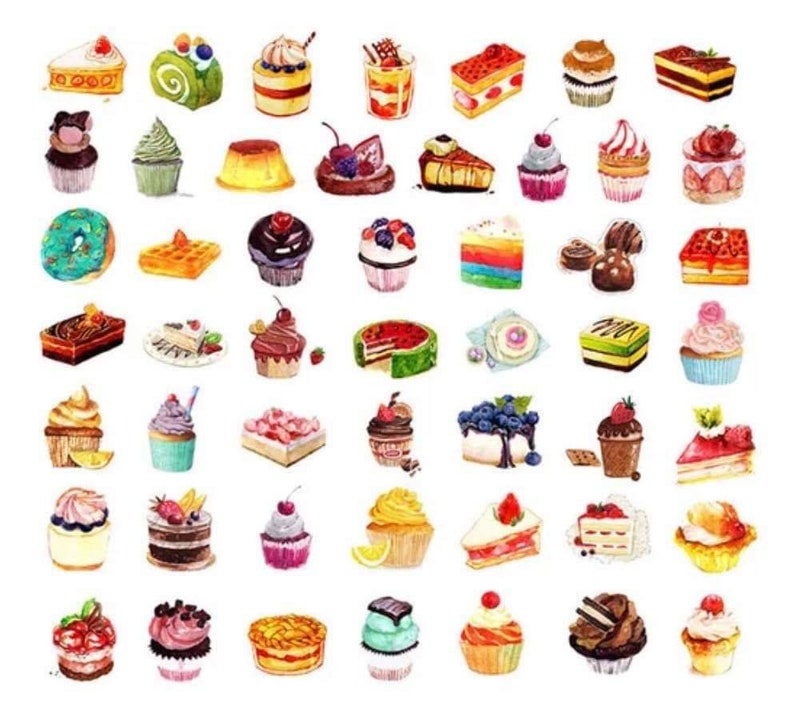 Kostenloser Versand 50pcs Kuchen Aufkleber Dessert