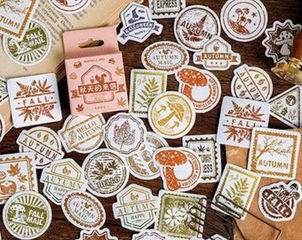 46pcs Autumn Mail Stickers Pack Fall Nature Scrapbooking Diary Deco Sticker Planner Decor Journaling