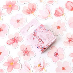 45 Stück Sakura Sticker Pack Kirschblüten-Aufkleber Blumen-Sticker Blütenblatt-Sticker Frühling Sticker